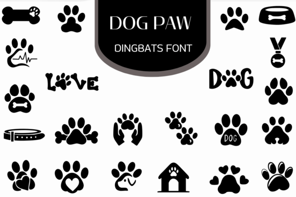 Dog Paw: A Playful Dingbats Font for Creative Projects