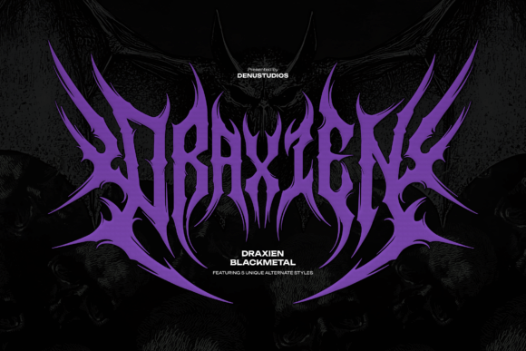 Draxien: Unleash Chaos with a Black Metal Display Font