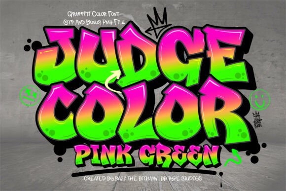 Judge Color Pink Green: Urban Graffiti Font