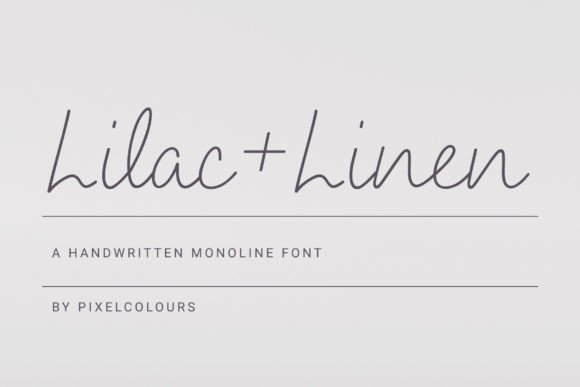 Lilac and Linen: A Handwritten Monoline Script Font for Modern Branding