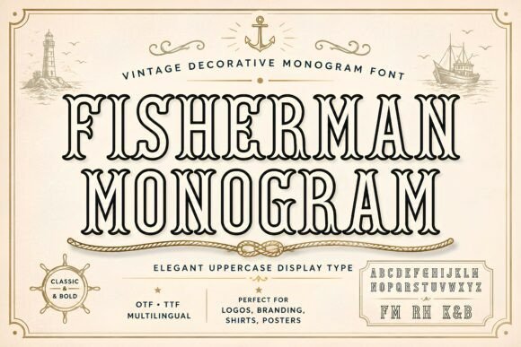 Timeless Branding with Fisherman Monogram Font
